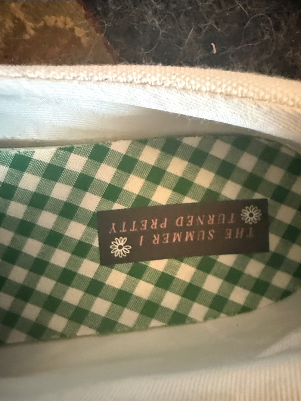 Sperry Off-White Canvas Lace-Up Sneakers with Green Accents - Picture 6 of 6